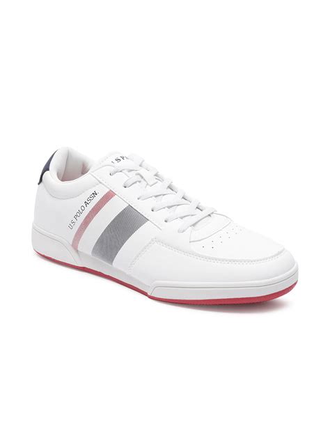 Buy U S Polo Assn Men Off White Anders Panelled Upper Lace Up