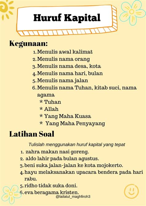 Materi Latihan Soal Bahasa Indonesia Kelas Penggunaan Huruf Kapital