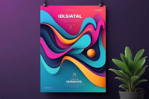 Premium Photo Colorful Abstract Poster Design Template