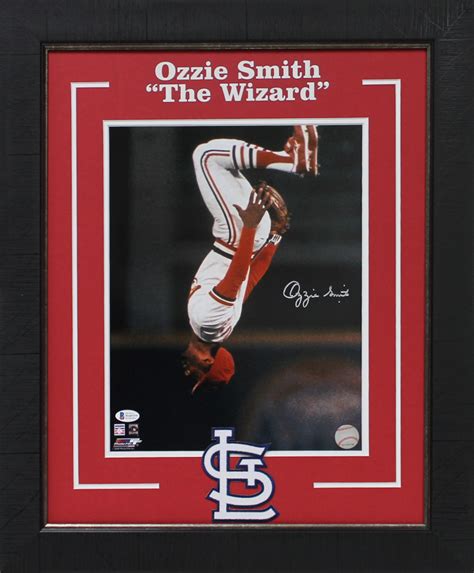 Ozzie Smith Signed 11x14 Photo Framed