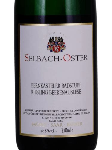 Selbach Oster Bernkasteler Badstube Riesling Beerenauslese Vivino Us