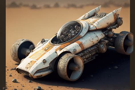 Wondrous Futuristic Small Sci Fi Space Racer With Engine For Space