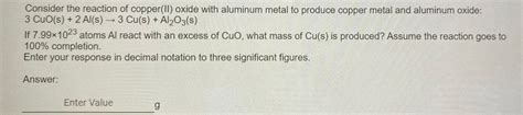 Answered Consider The Reaction Of Copper Ii Bartleby