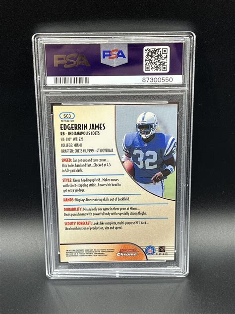 Bowman Chrome Edgerrin James Rookie Rc Scout S Choice Refractor