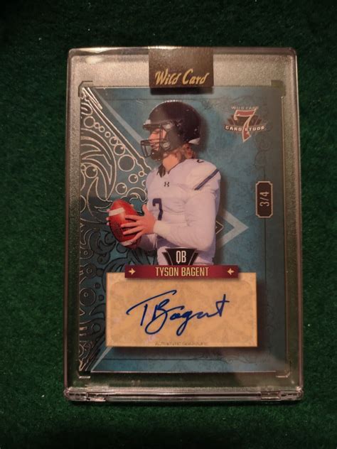 Tyson Bagent Rc Wild Card Card Studs Encased Auto D Ssp