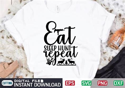 Eat Sleep Hunt Repeat Svg Graphic By CraftsSvg30 Creative Fabrica