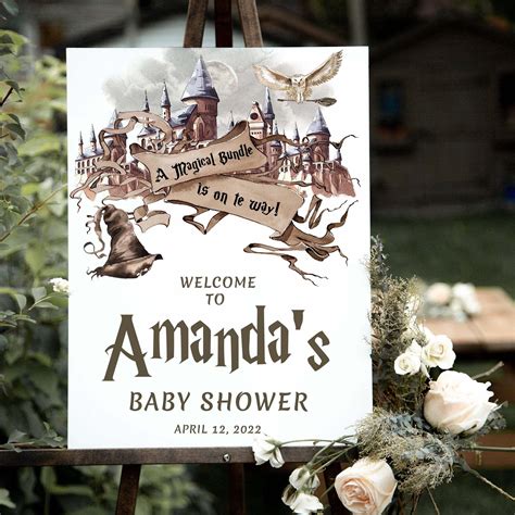 EDITABLE Wizard Baby Shower Welcome Sign Magic School Large Poster A