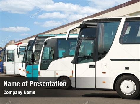 Transportation Bus Terminal With Bus Powerpoint Template