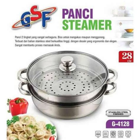 Jual Panci Steamer 2 Susun Panci Pengukus Kukus Stainless Steel 28cm