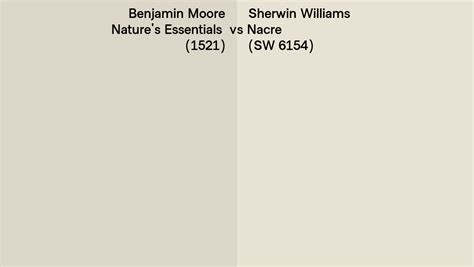 Benjamin Moore Nature S Essentials Vs Sherwin Williams Nacre Sw