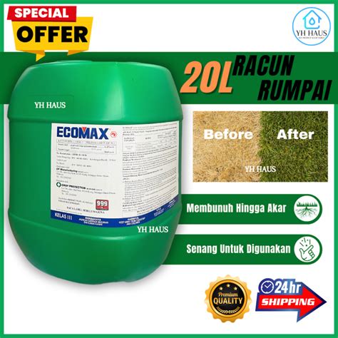 L Ecomax Glyphosate Weed Killer Racun Rumput Lalang Ubat Rumput