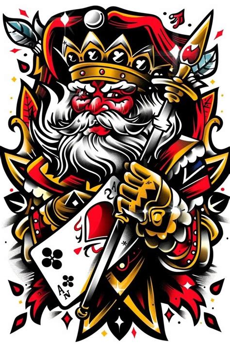 Card Tattoo Sketch King Of Diamonds With Scepter Aut 3 Tattoodesign