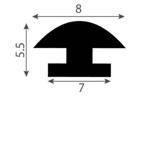 Joint De Coulisses Volet Roulant Noir En PVC Talon De 7 Mm DIO 2005