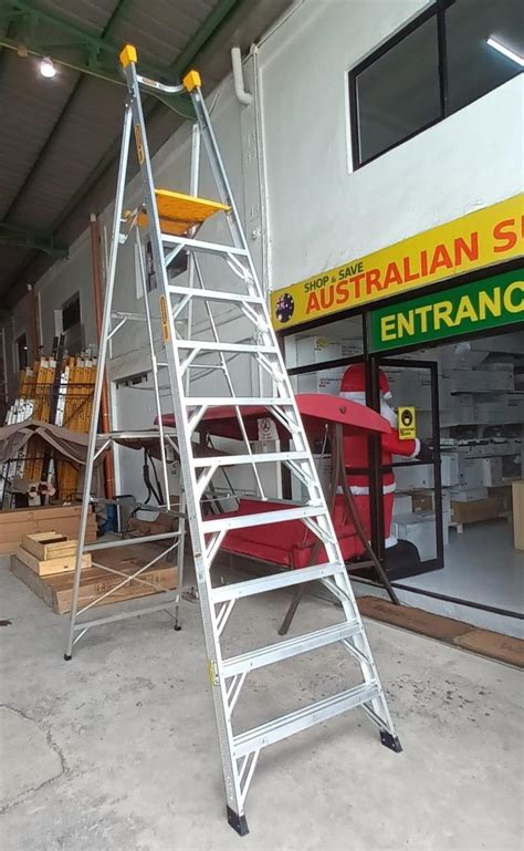 Industrial Aluminium Platform Ladder, Furniture & Home Living, Home ...