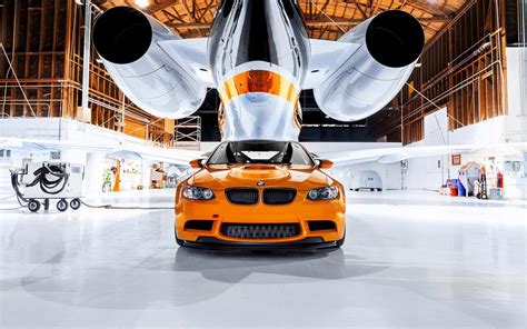 HD BMW M3 under the airplane Wallpaper | Download Free - 149646