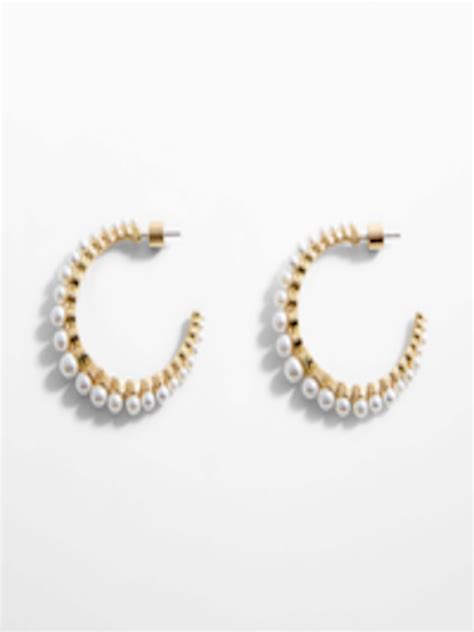 Buy Mango Women Pearl Half Hoop Earrings Earrings For Women 25496944 Myntra