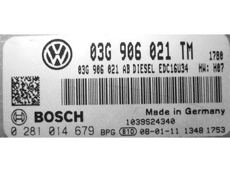 ECUfile VW Jetta 1 9TDI 03G906021TM 0281014679 EDC16U34 1037394971