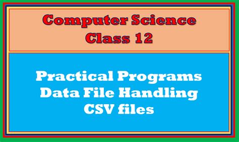 7 Important Programs Python Csv Class 12 Tutorialaicsip