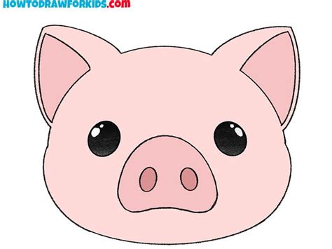 pig face drawing for kids | Pig face drawing, Funny cartoon drawings, Pig drawing