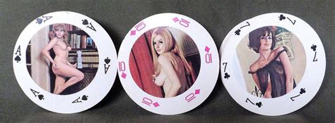 Vintage Color Nude Playing Cards Plastic Coated Royal Flushes Round