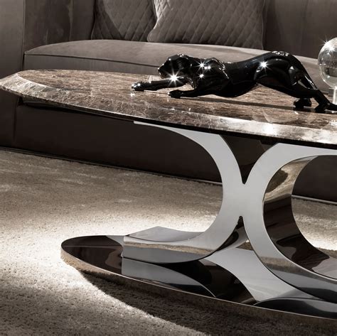 Luxury Contemporary Italian Oval Marble Coffee Table Juliettes Interiors