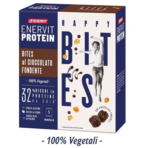 Enervit Protein Bites 5 Minipack 5x24 G Cioccolato Fondente Snack Con