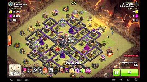 Clash Of Clans Attaque GDC GoVaWiPe Sur HDV 9 YouTube