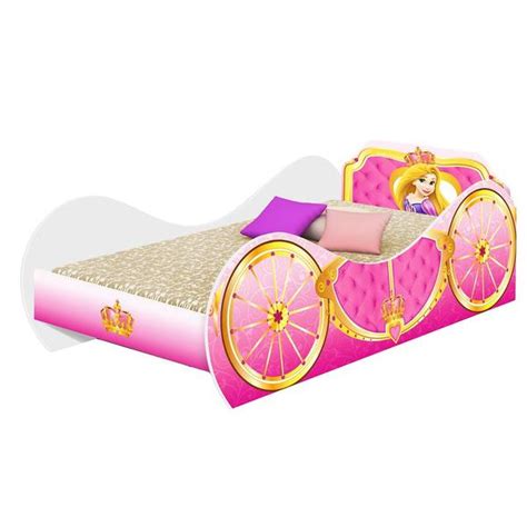 Cama Infantil Colch O Carruagem De Princesa Adesivada Branca