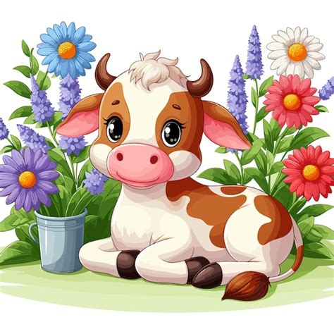 Premium Vector Cute Cattle Vector Cartoon Illustration