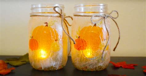 DIY Mason Jar Fall Candle Holders