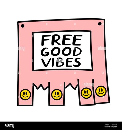 Good Vibes Only Quote Vector Hand Drawn Cartoon Illustration Isolated