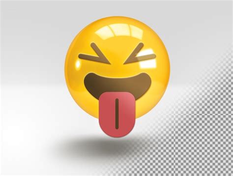 Emoji 3d Realista Con Sonrisa Graciosa Sacando La Lengua Archivo PSD