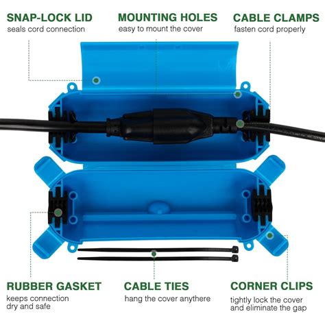 Pack Flemoon Outdoor Extension Cord Cover Ip Waterproof Box And