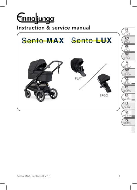 User Manual Emmaljunga Sento Lux Flat English Pages