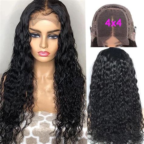 Modern Show 4x4 Lace Closure Wig 150 Density Peruvian Water Wave Remy