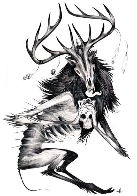 Nataliehall Wendigo Scary Art Monster Art