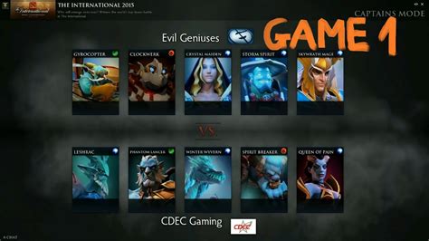 Cdec Gaming Vs Evil Geniuses Dota Game Dota The International