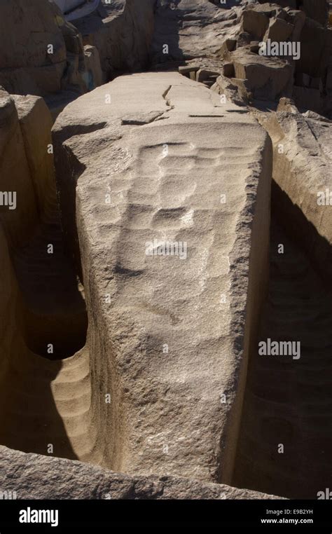 Egypt Aswan The Unfinished Obelisk In A Granite Quarry Stock Photo