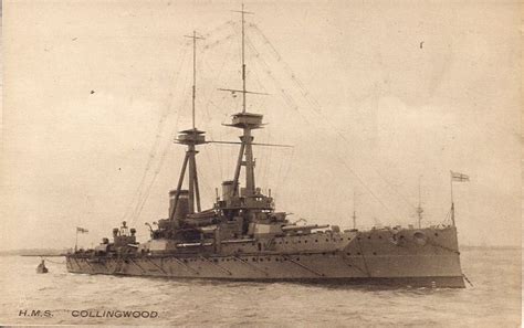 WWI Military HMS Collingwood Royal Navy Battleship 1910 S UK