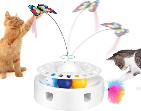 PETTOM Jouet Chat Jeu Chat Intérieur Interactif Automatique 3 en 1