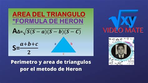 Formula De Heron Para El Calculo Del Area De Triangulos Youtube