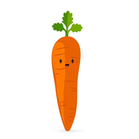 Happy And Smile Carrot Carrot Vector Icon And Symbol Isolated On White