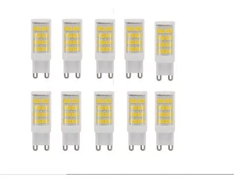 Kit 10 Lâmpadas Led G9 Halopim 5w Bivolt Branco Quente 3000