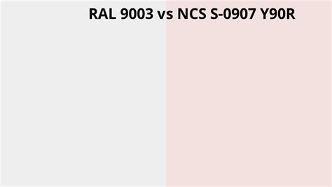 RAL 9003 Vs NCS S 0907 Y90R RAL Colour Chart UK