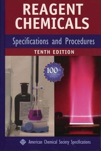 Reagent Chemicals Specifications and Procedures 10/e (Hardback) by ACS Committee on Analytical ...