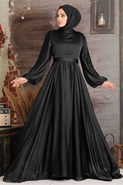 Elegant Black Islamic Clothing Evening Gown S Neva Style