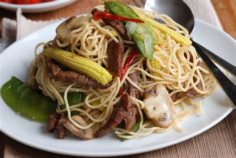 Stir-fry with noodles stock photo. Image of vegetables - 16844212