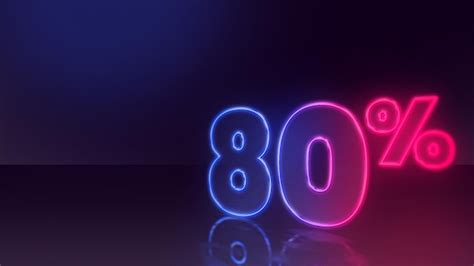 premium photo neon  percent symbol