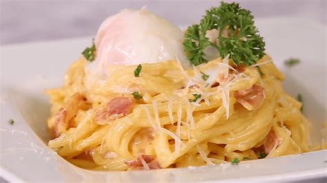 Spaghetti Carbonara With Onsen Egg Youtube