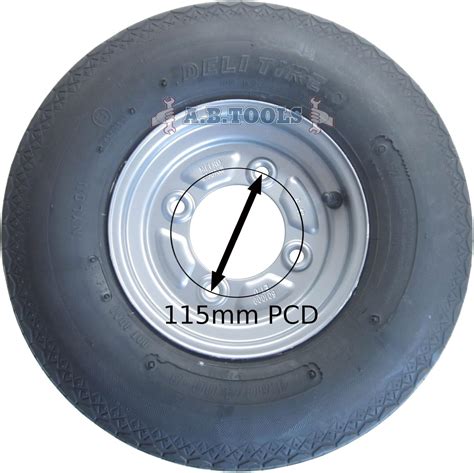 AB Tools Trailer Wheel Rim Tyre 4 00 8 6 PLY 115mm PCD ERDE DAXARA